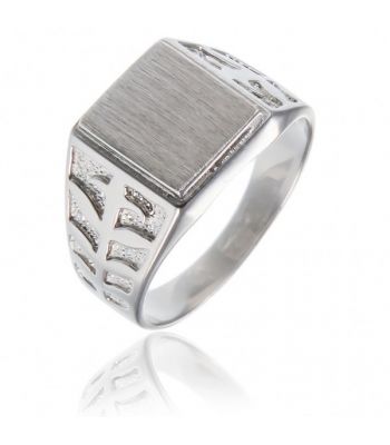 Surinaamse holle zilver cachet ring vierkant vorm