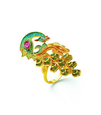 Indiase gouden dames ring Aisha-7