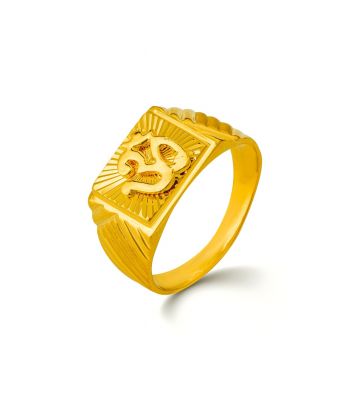 Indiase gouden heren ring Ohm