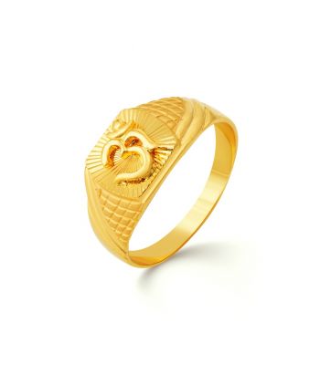 Indiase gouden heren ring Ohm-2