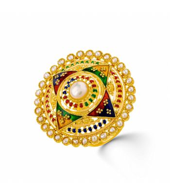 Indiase gouden dames ring Maya-1