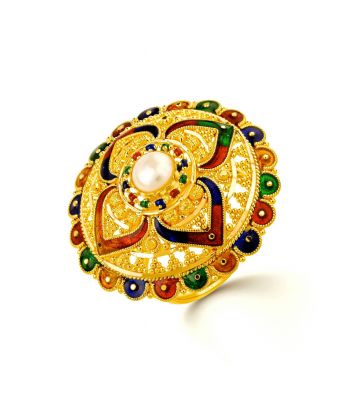 Indiase gouden dames ring Maya-3