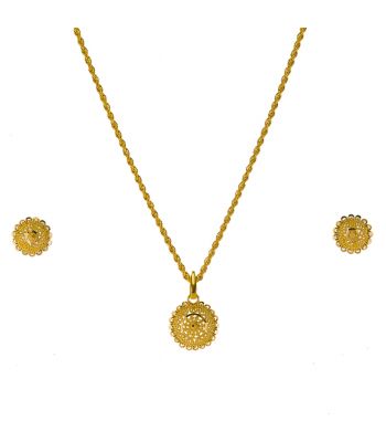 Gouden Indiase pendant set Akila
