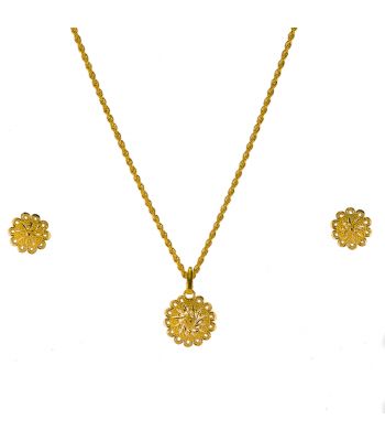 Gouden Indiase pendant set Faia