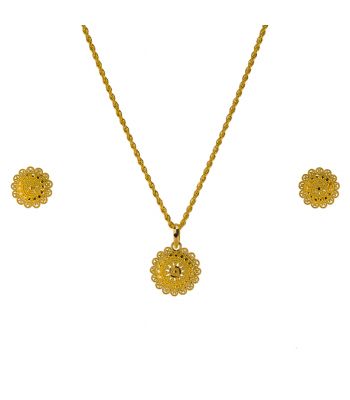 Gouden Indiase pendant set Dhary
