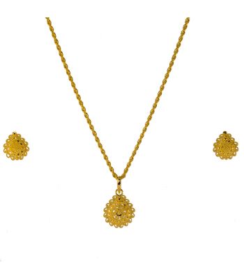 Gouden Indiase pendant set Jhyaia