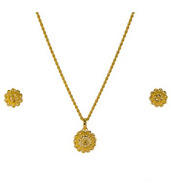 Gouden Indiase pendant set Akilaa