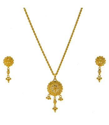 Gouden Indiase pendant set Hayira