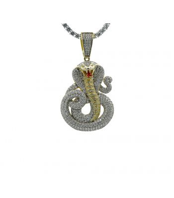 Zilveren Slangenhanger met Goud Detail