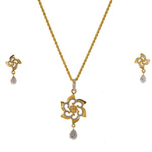 Gouden Indiase pendant set Rose