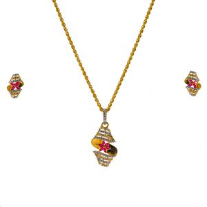 Gouden Indiase pendant set Swirl